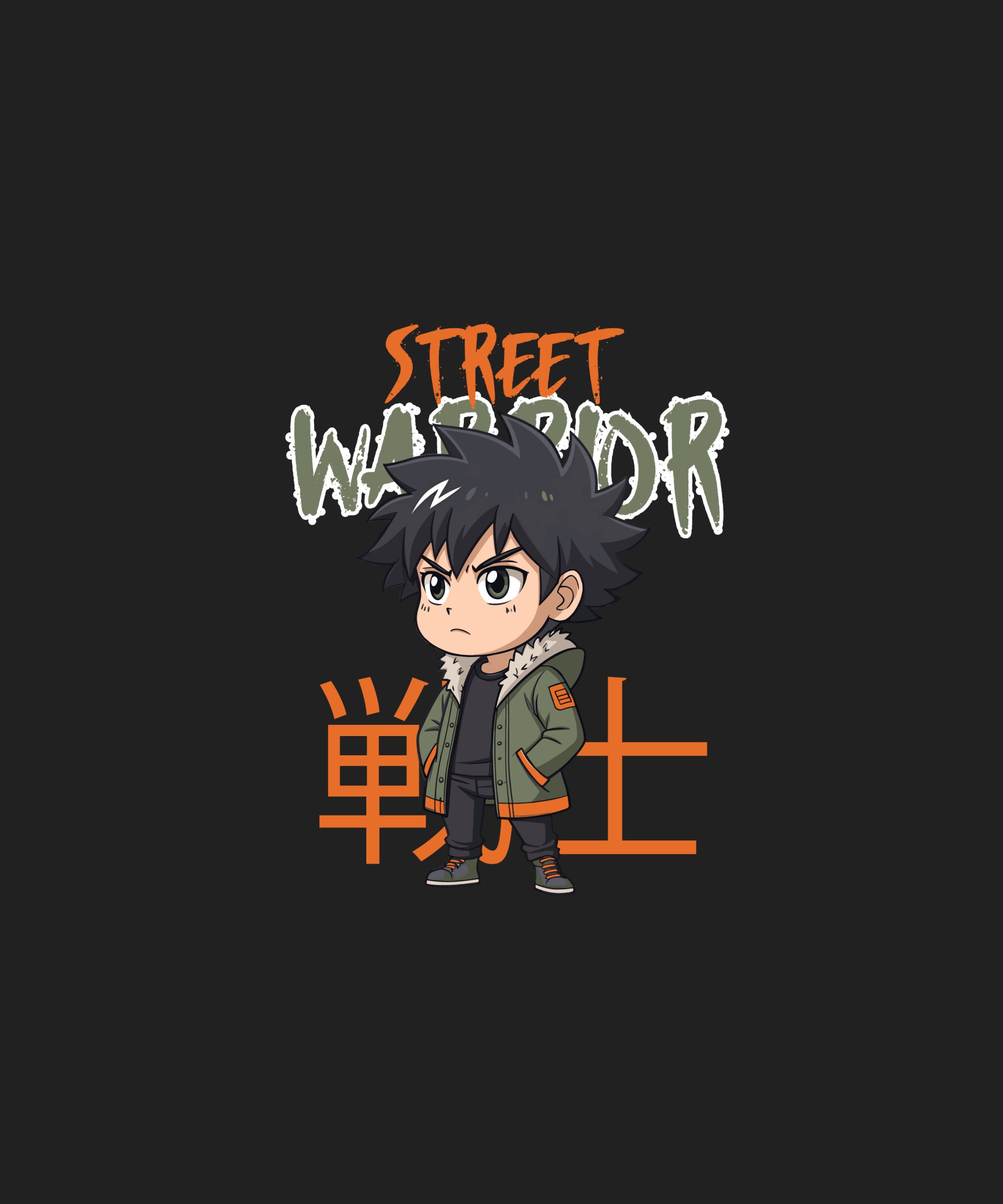High Quality Street Warrior T-Shirt Design For Anime Apparel