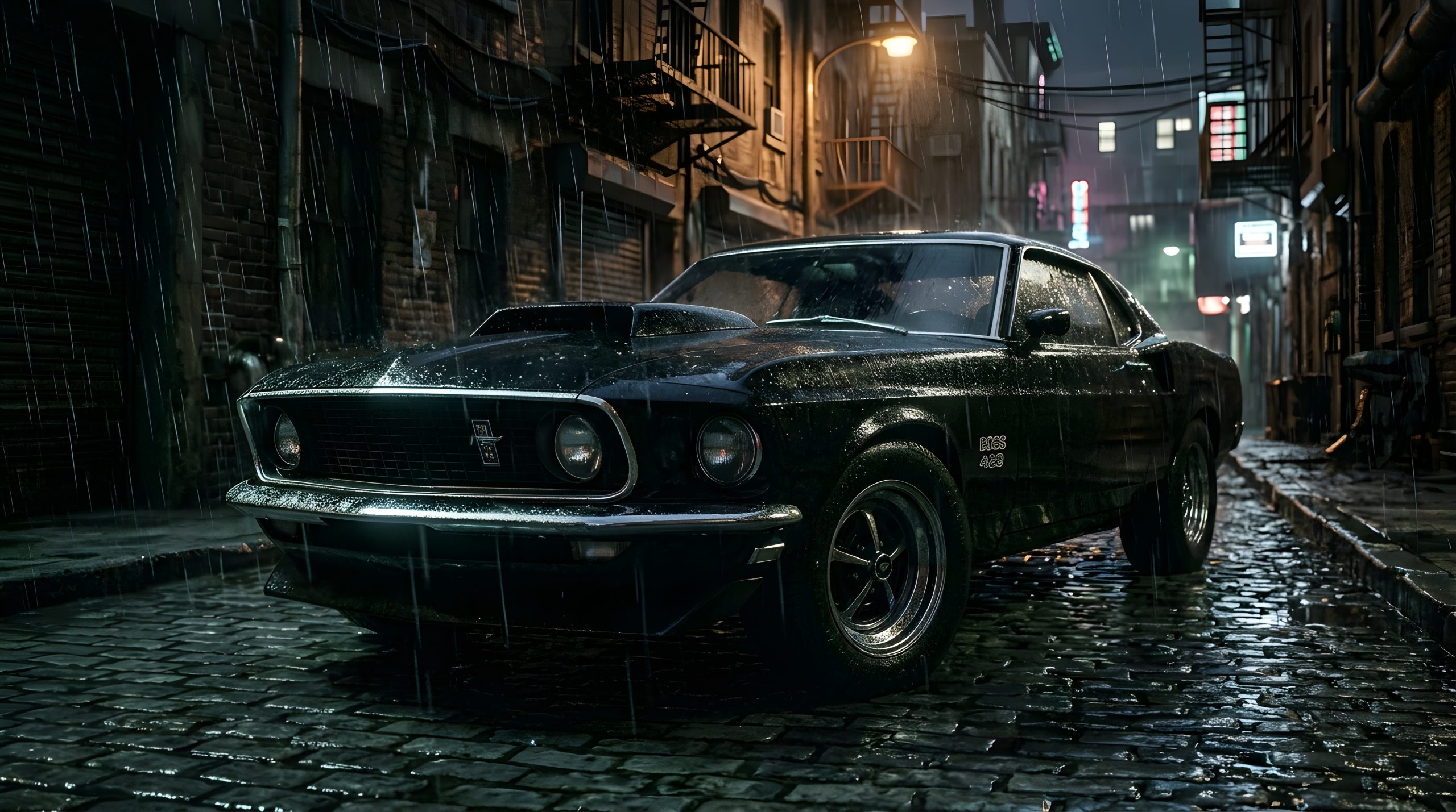 1969 Black Mustang Boss 429: Premium 100% Cinematic Asset 2026
