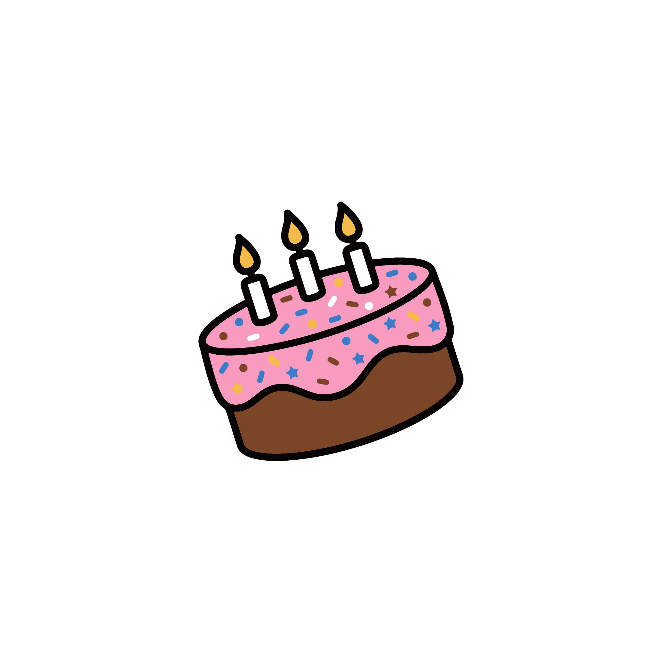 Beautiful Birthday Cake Vector Icon For Party Design