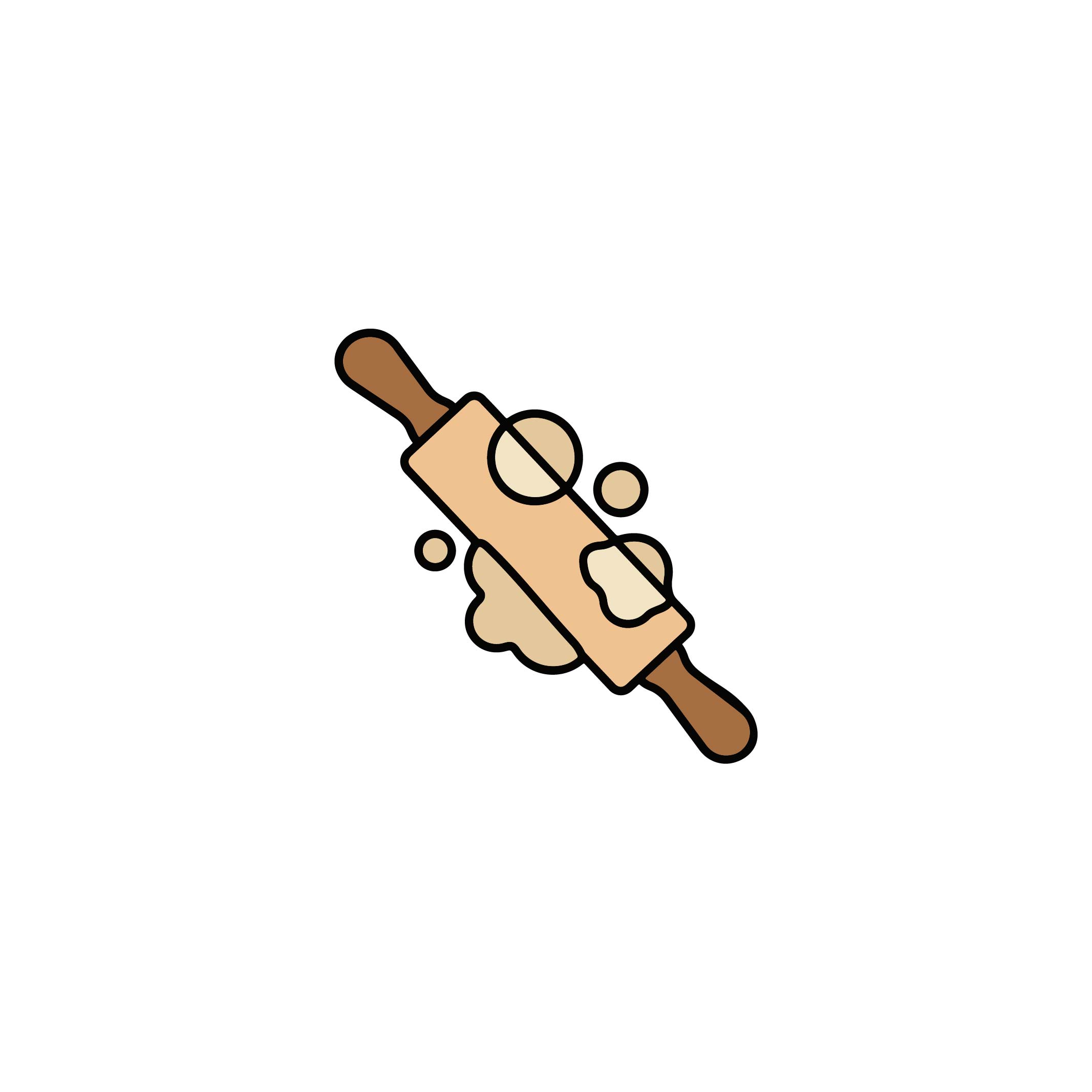 Awesome Rolling Pin Icon For Bakery With High Quality Design