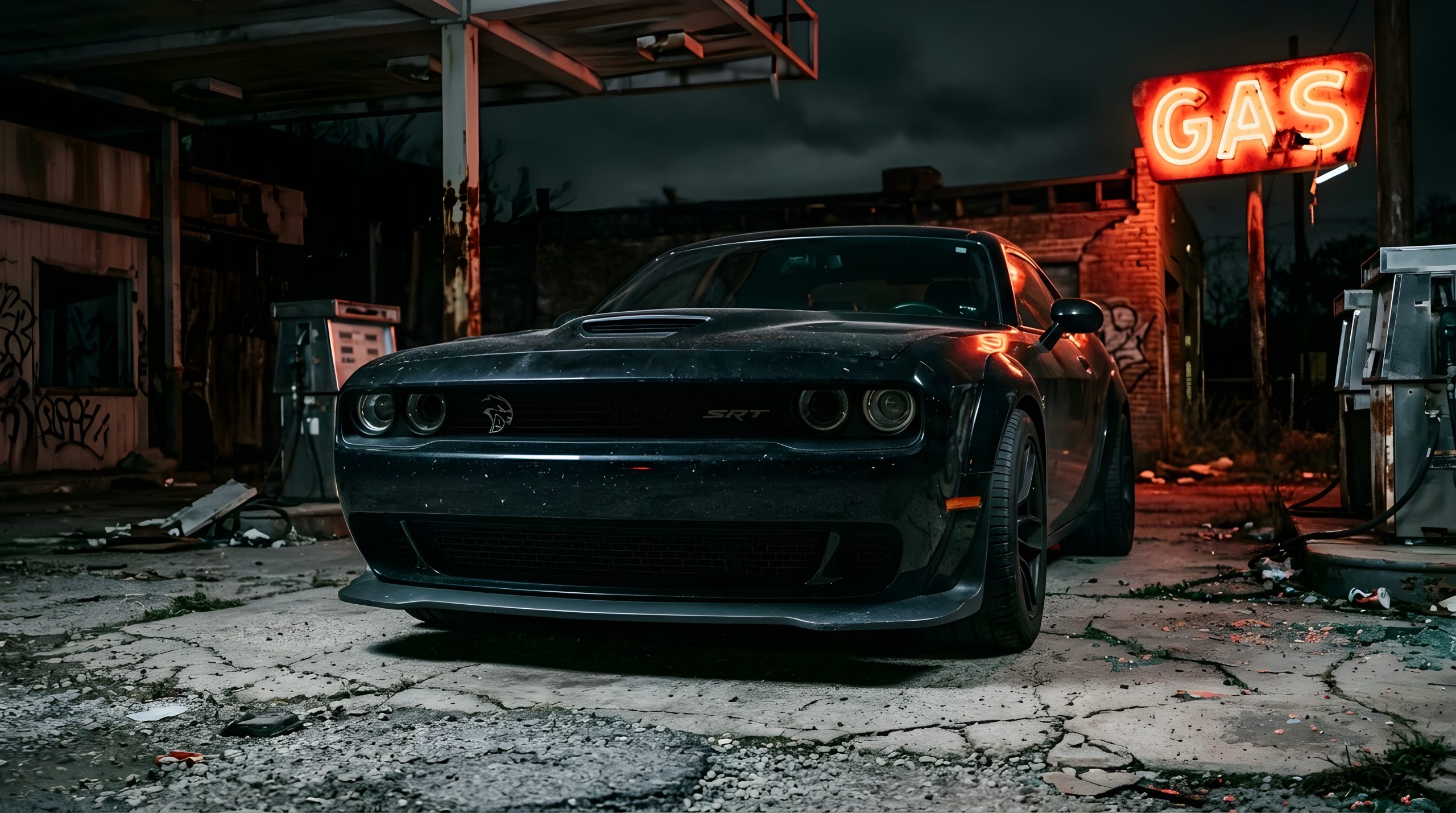black Hellcat night: 100% High Quality Asset for Design
