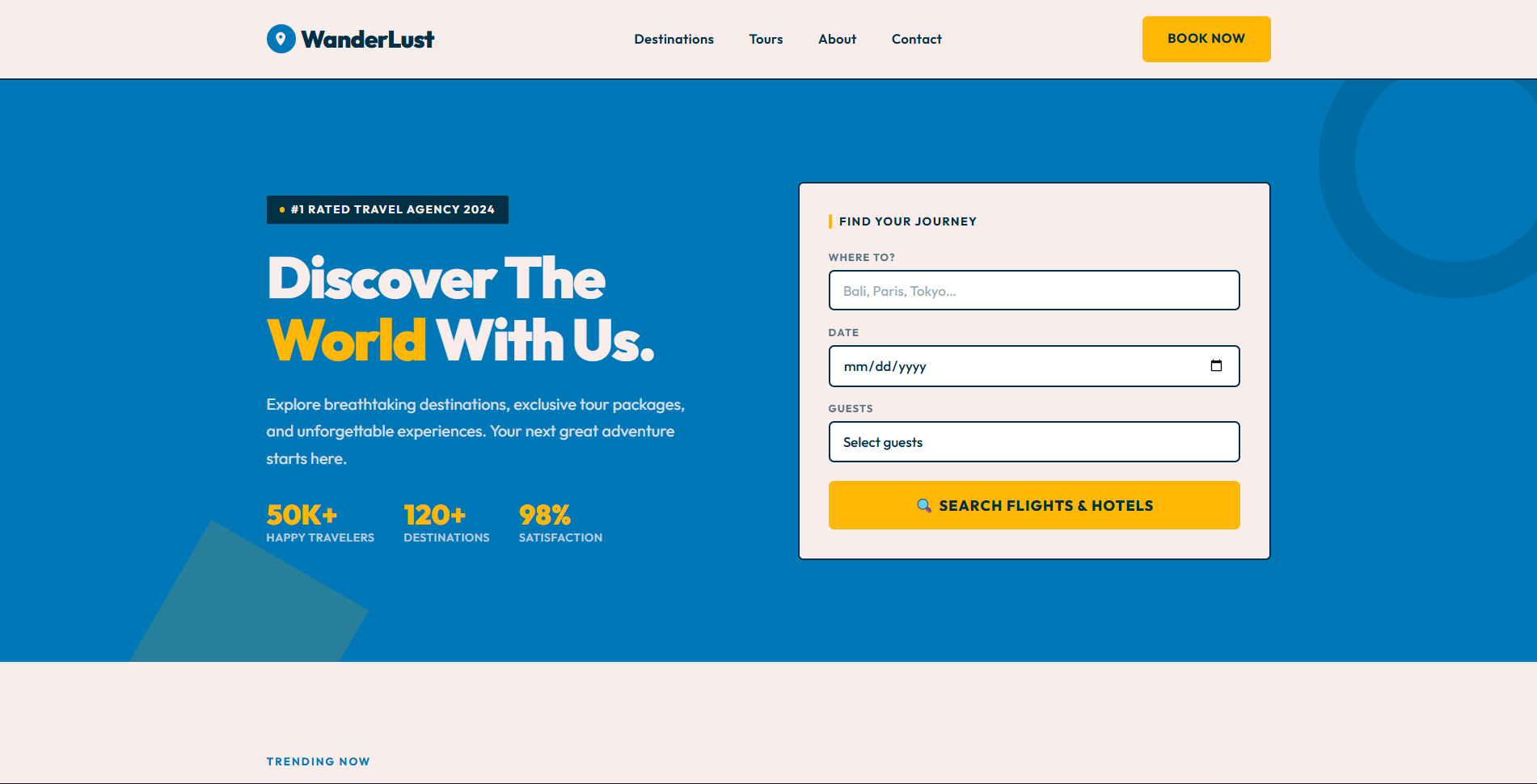 High Quality Travel Website Template Design For Agencies