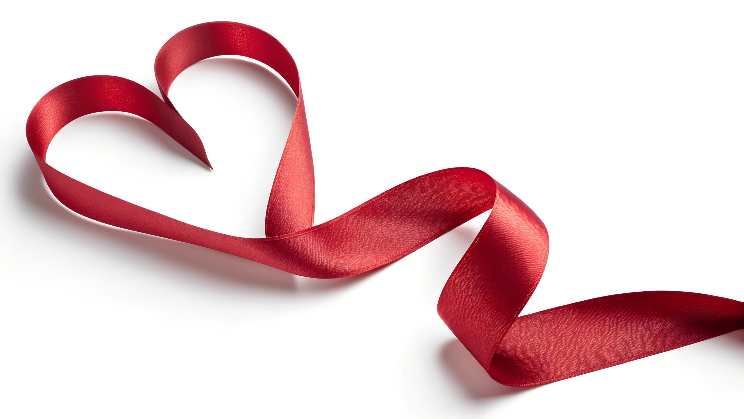 Red Ribbon Heart For A Stunning Romantic Design