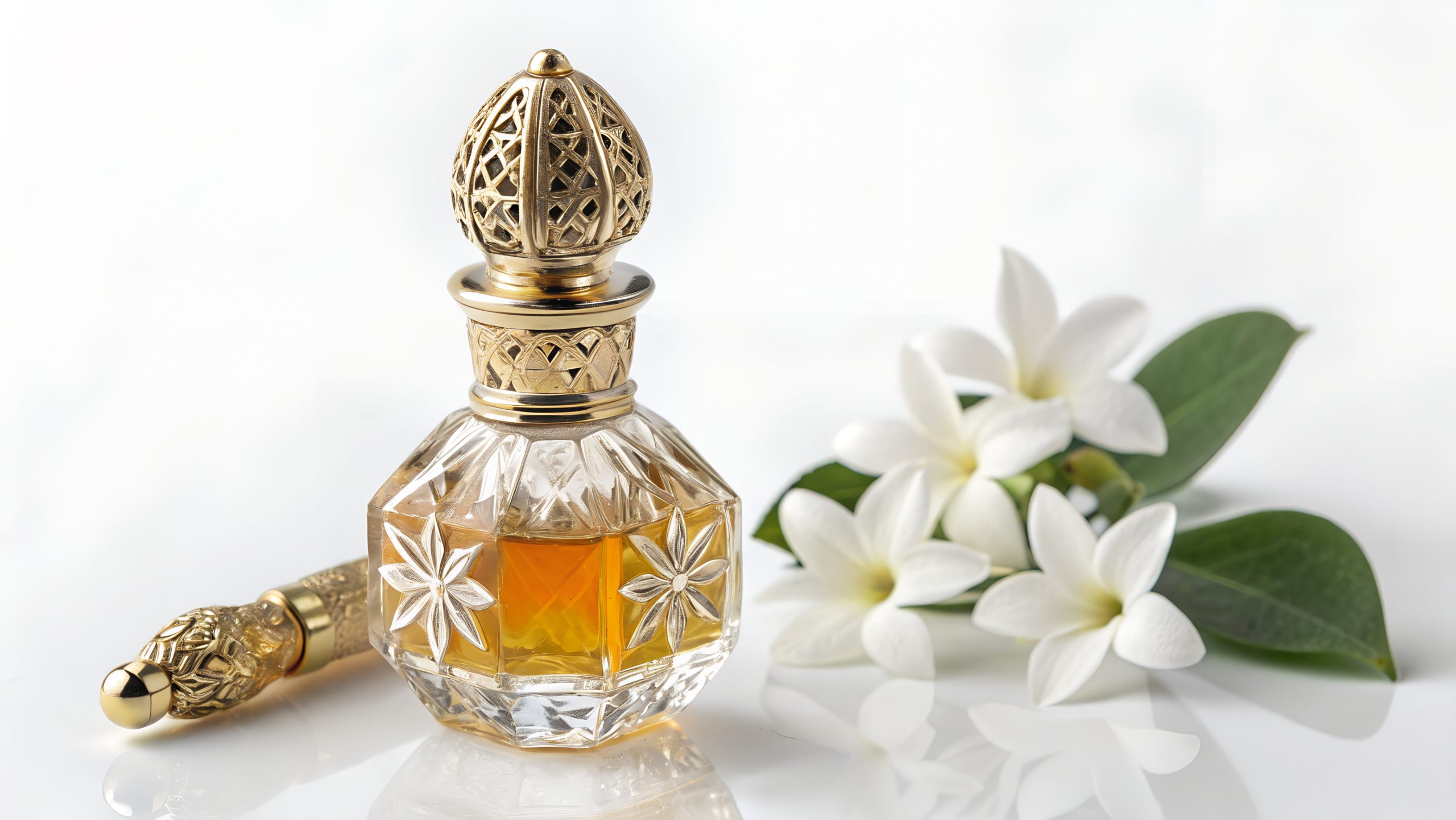 Macro Photo of Ornate Miniature Perfume Bottle