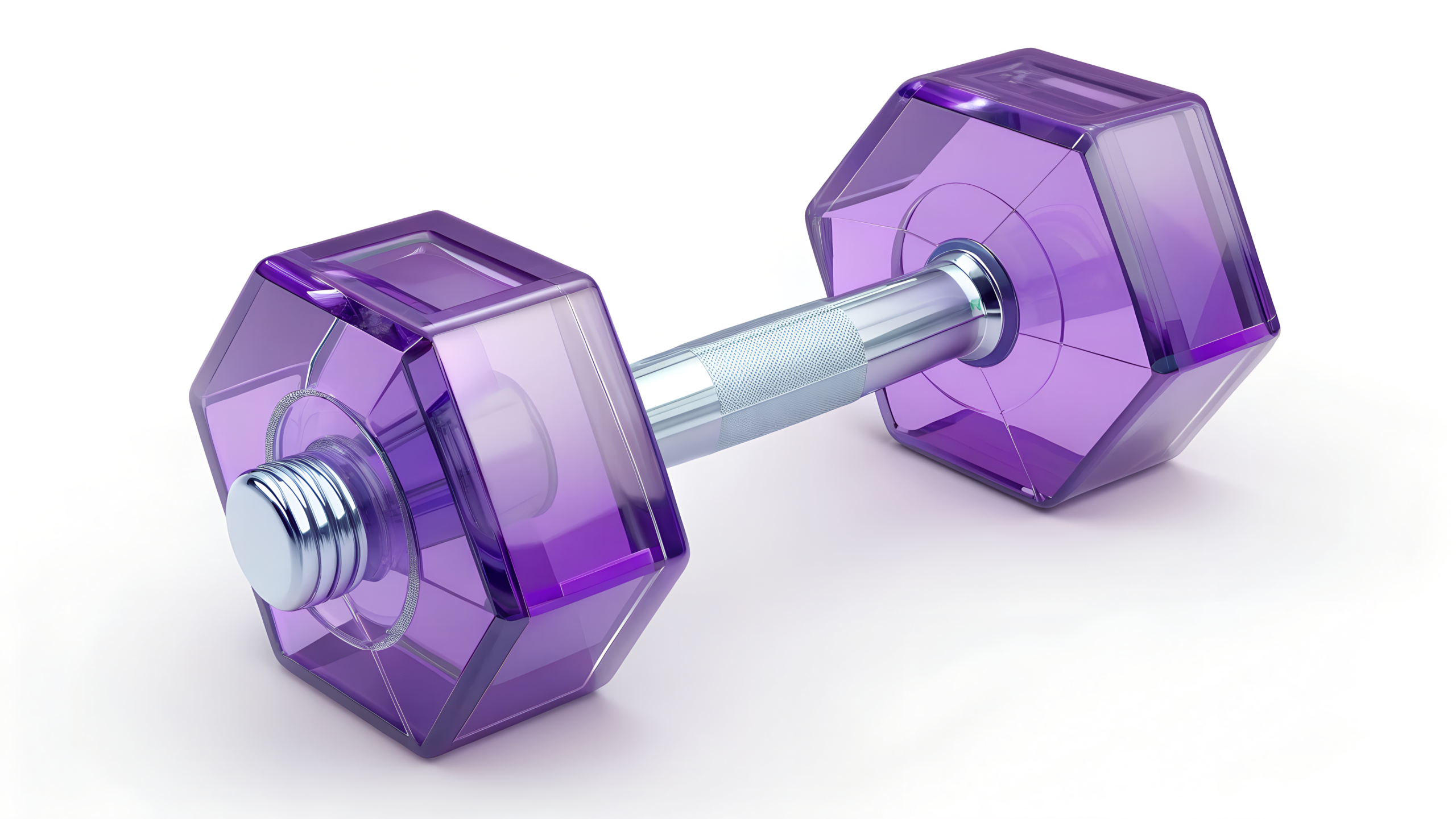 3D Glassmorphism Purple Dumbbell Vector