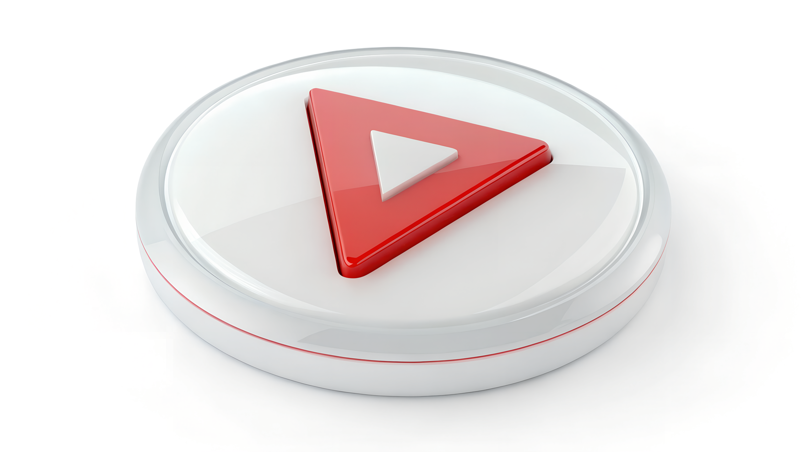 High Quality Glassmorphism Play Button Image For 3D Design