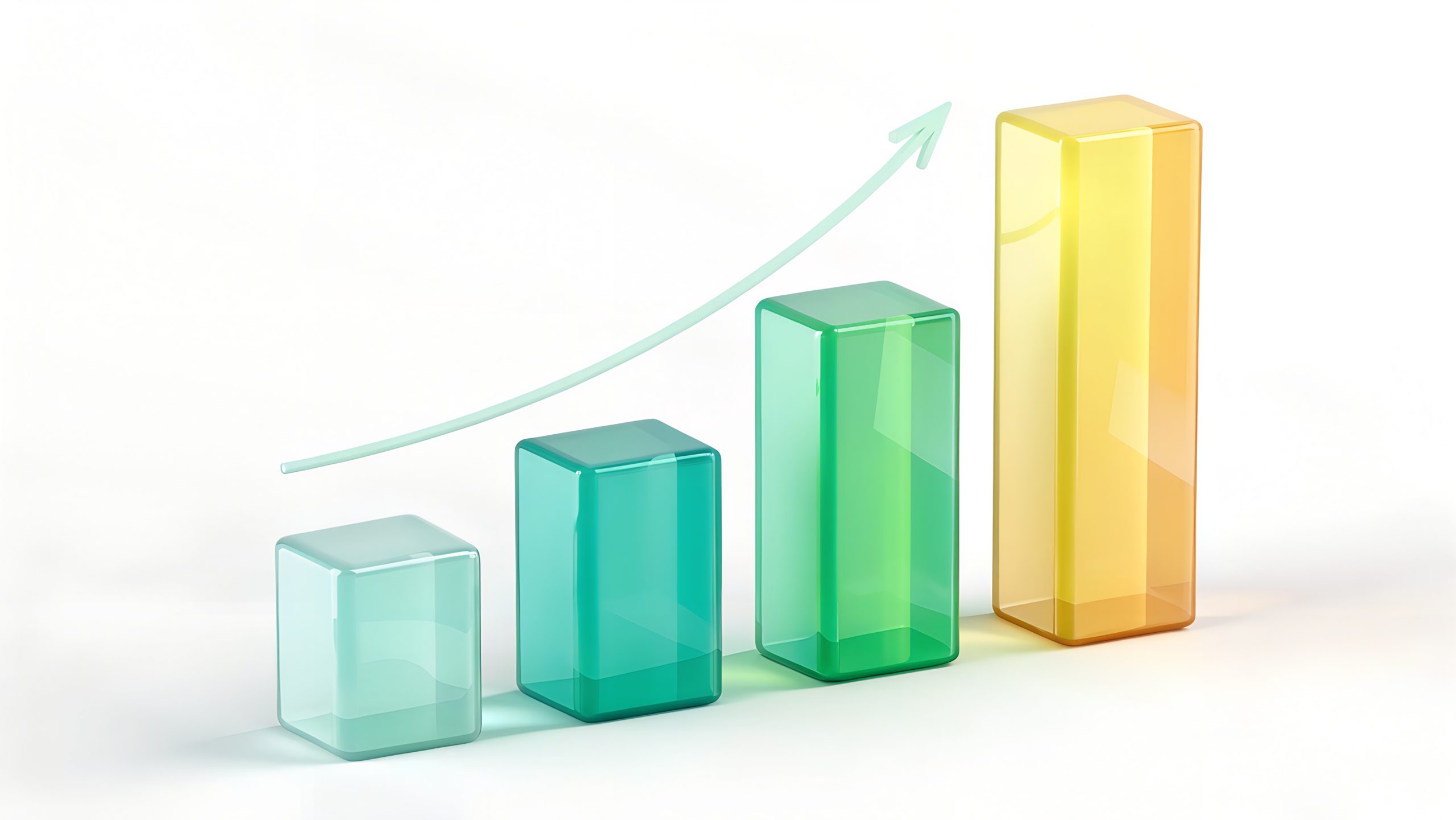 Glassmorphism Growth Chart For Stunning 3D Design