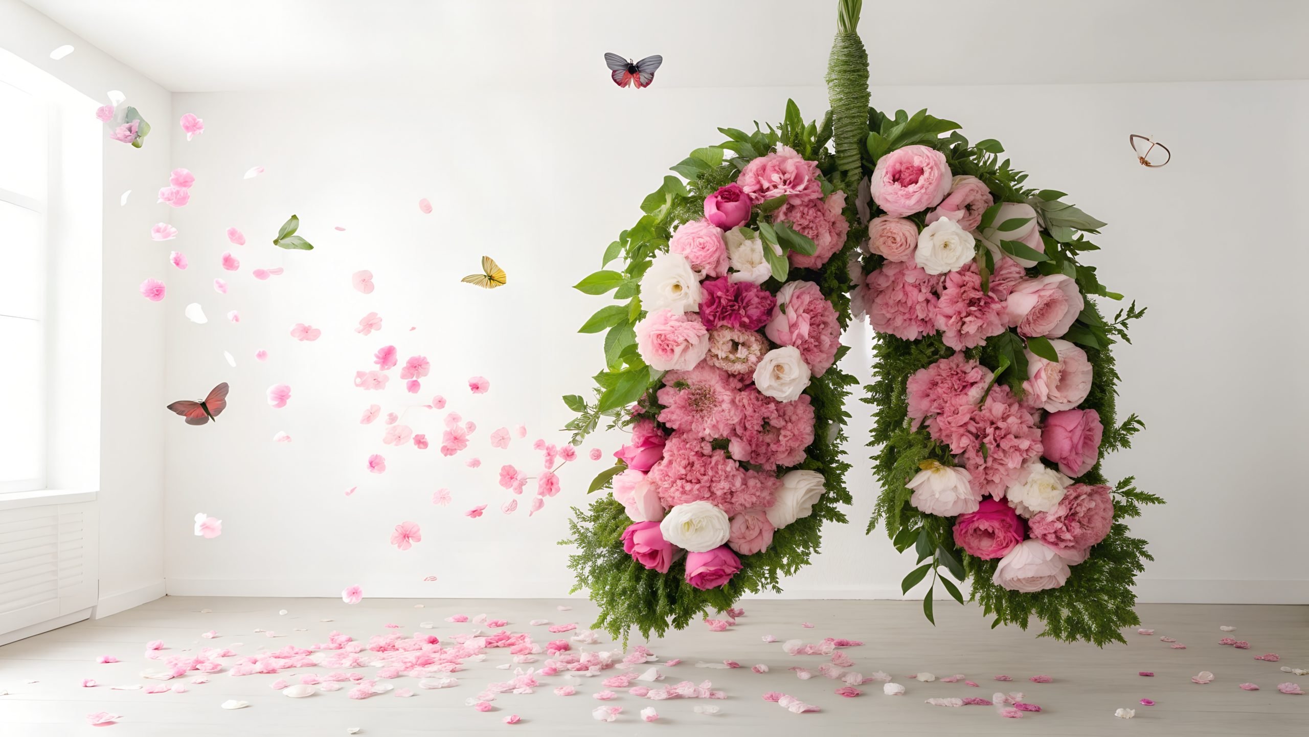 Beautiful Floral Lung Design for Health and Nature