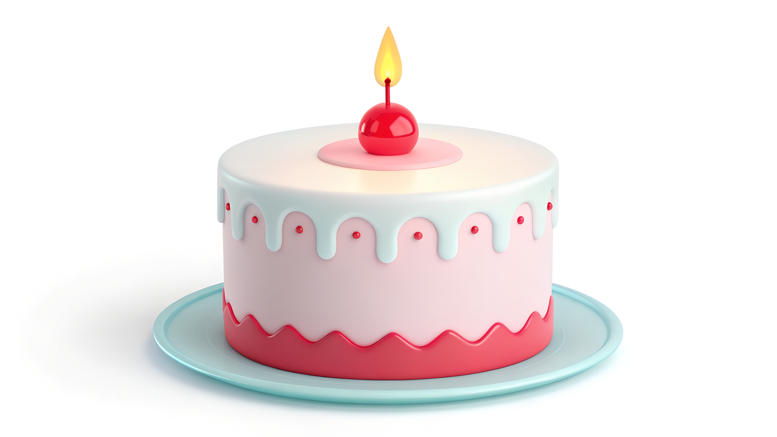 High quality Glassmorphism Birthday Cake For3D Design