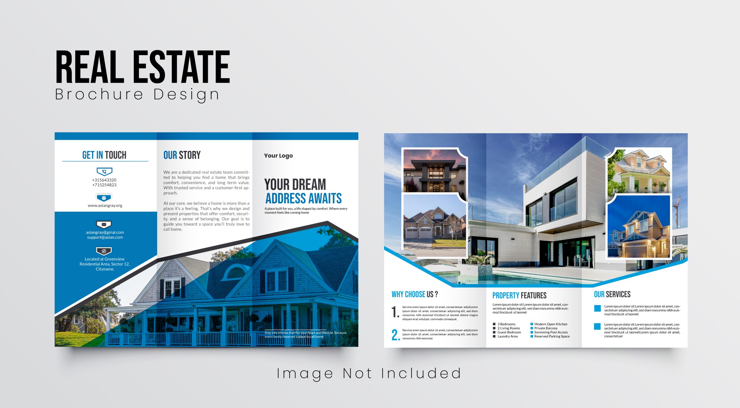 Real Estate Tri Fold Brochure Design – Professional 1Template