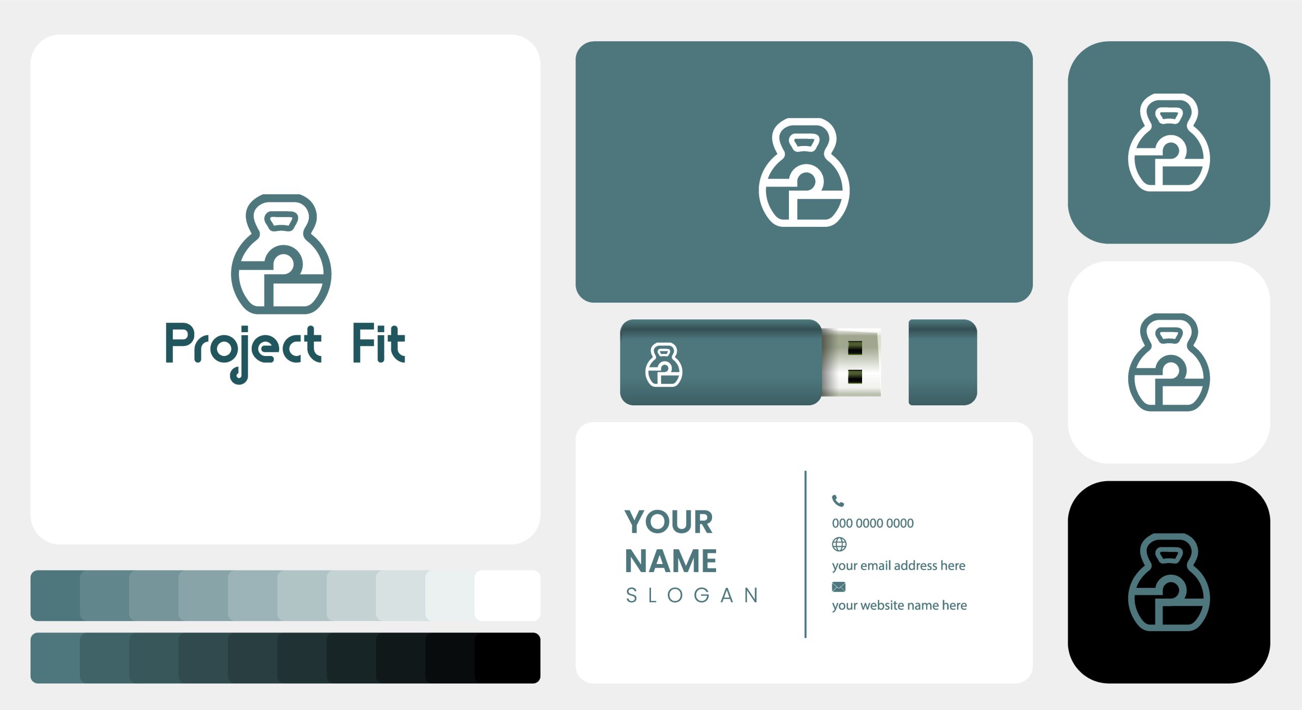 Premium P Fitness Logo and Gym Brand Identity Guidelines