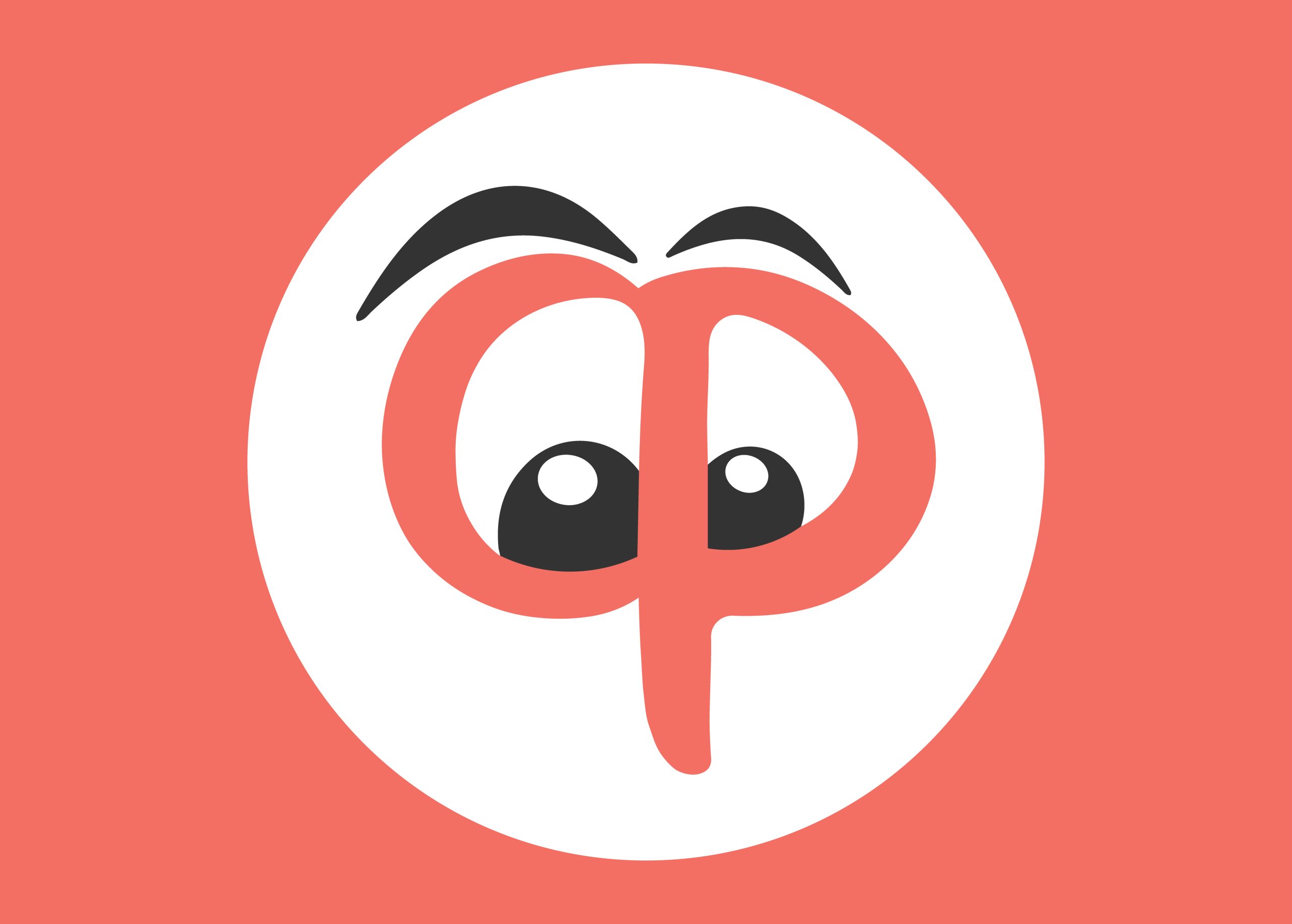 Playful Cartoon Face Logo for Kids Brands