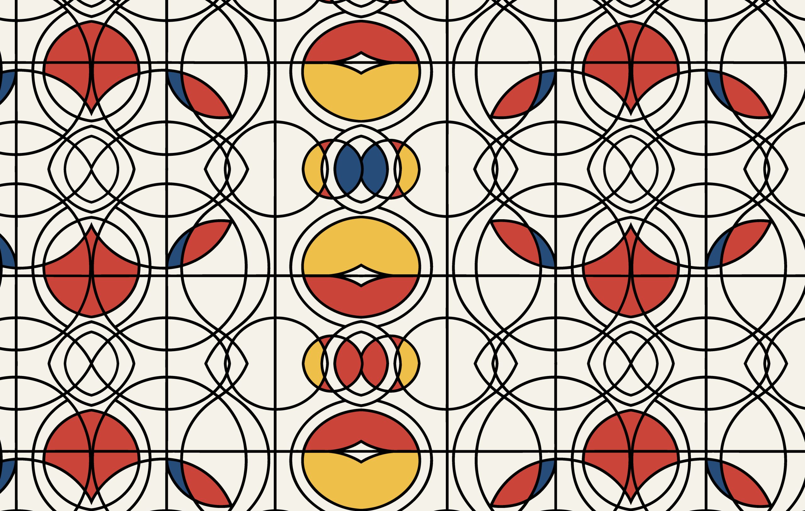 Retro Bauhaus Geometric Seamless Pattern Design