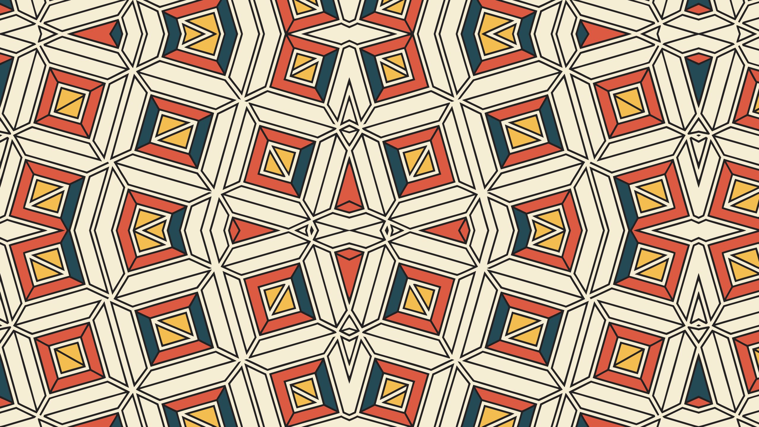 Seamless Retro Kaleidoscope Geometric Pattern Design