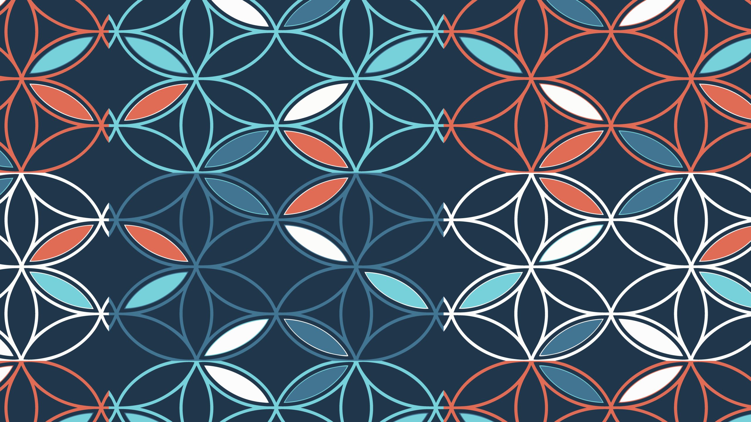 Seamless Retro Geometric Floral Pattern Design