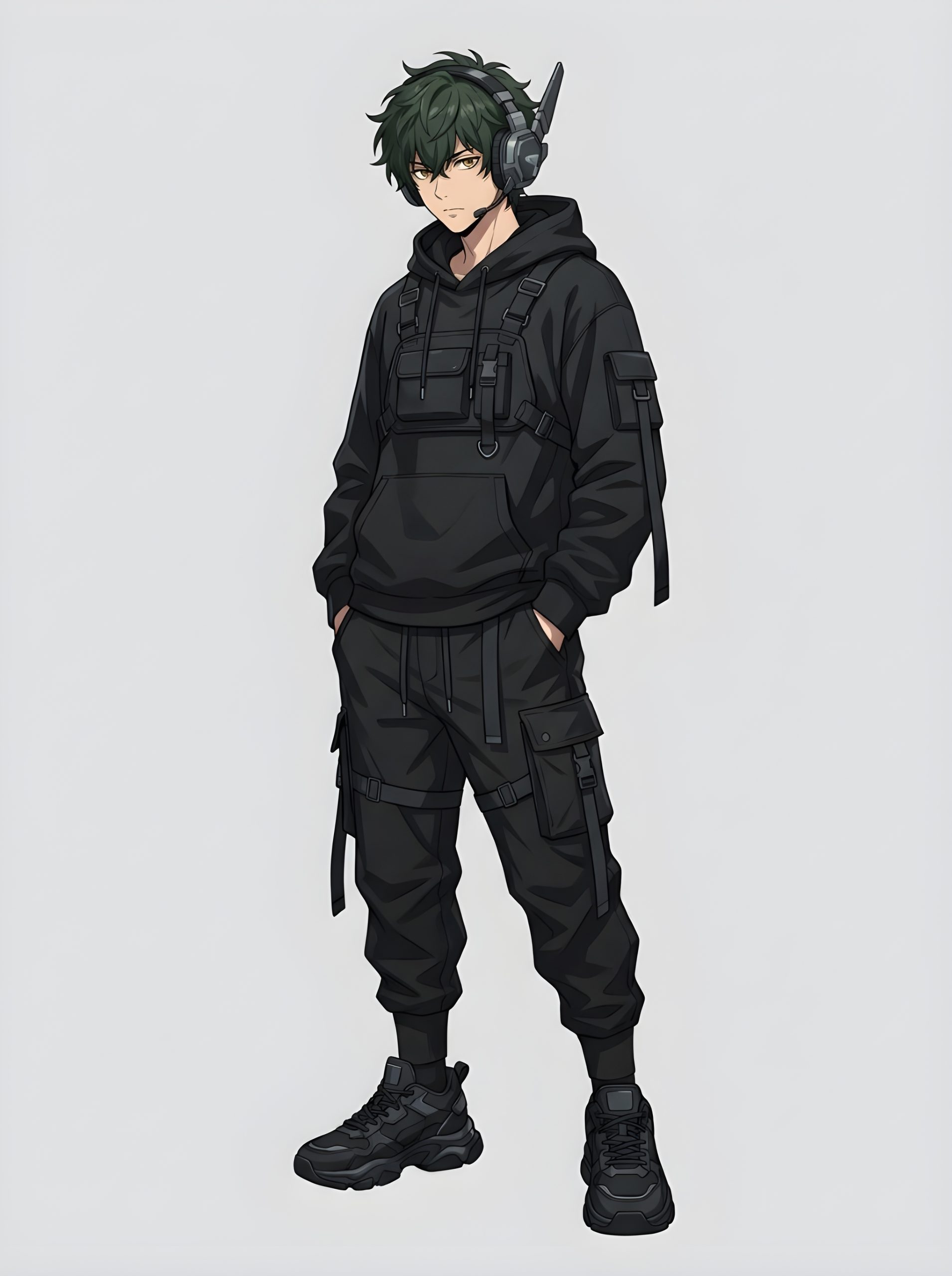 Stunning Dark Techwear Anime Boy 2026